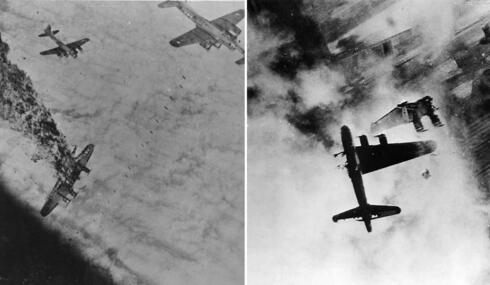 מפציצי B17 שהושמדו מאש נ"מ, צילום:  USAF