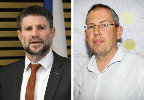 Tax Authority Director Shay Aharonovich <span style="font-weight: normal;">(right) </span>and Finance Minister Bezalel Smotrich 