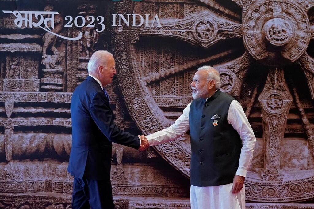 נשיא ארה"ב ג'ו ביידן וראש ממשלת הודו נרנדרה מודי