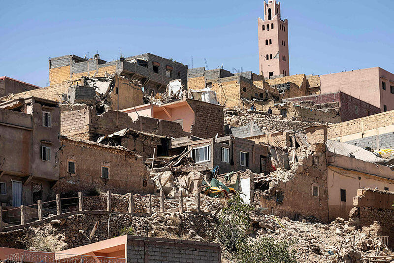 רעידת אדמה ב מרוקו הריסות בעיר Moulay Brahim
