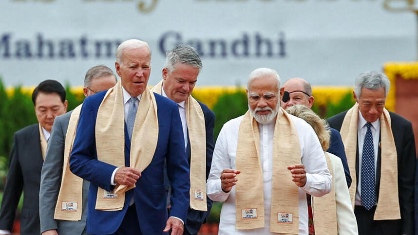 ר"מ הודו נרנדרה מודי ונשיא ארה"ב ג'ו ביידן אתמול ב ניו דלהי