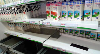 מדפי חלב ברשתות השיווק.