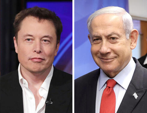 Benjamin Netanyahu (right) and Elon Musk. 