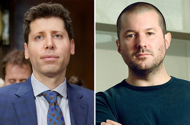 Sam Altman (left) and Jony Ive. 