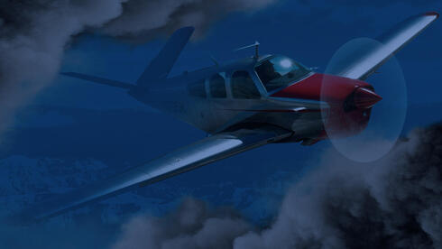 טיסת לילה, עננות צפופה. מה כבר יכול לקרות?, צילום:  Microsoft Flight Simulator