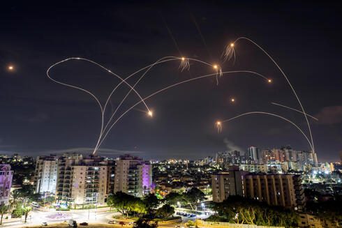 Iron Dome interceptions over Ashkelon. 