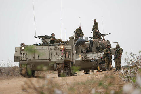 IDF soldiers near the Gaza border. 