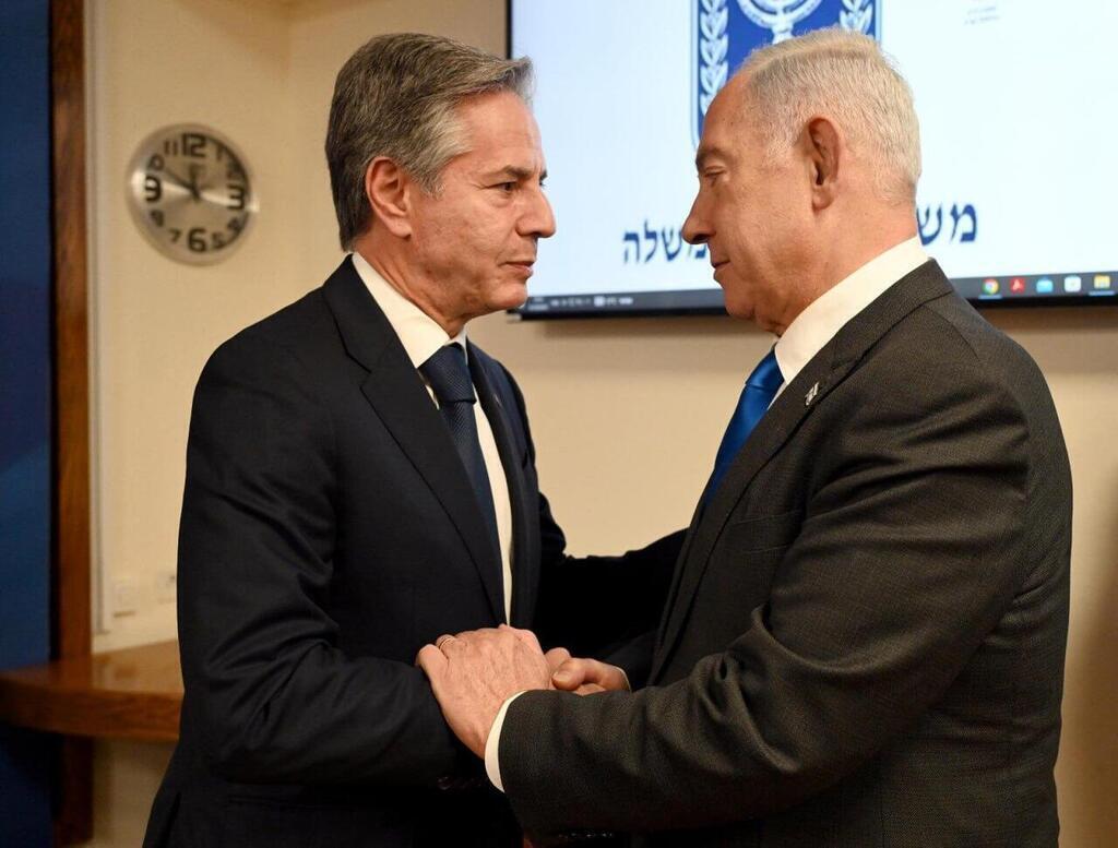 ראש הממשלה בנימין נתניהו עם מזכיר המדינה האמריקאי אנתוני בלינקן ב ביקור ב ישראל 12.10.23