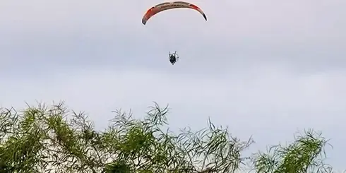Terrorist paraglider crossing into Israel. 