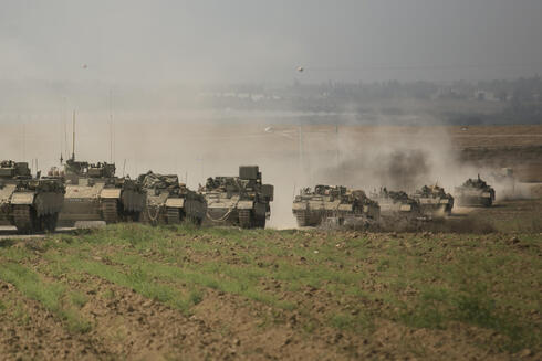 IDF tanks on the Gaza border. 