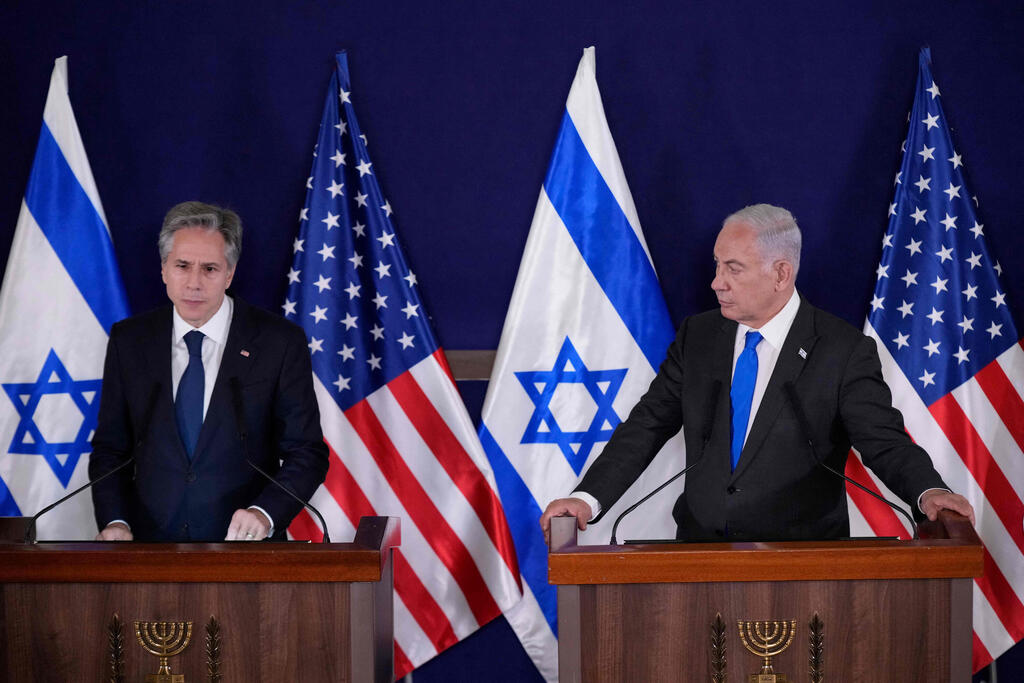 ראש הממשלה בנימין נתניהו עם מזכיר המדינה האמריקאי אנתוני בלינקן ביקור ב ישראל 12.10.23