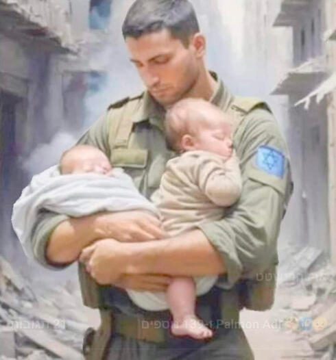 Soldier with babies 