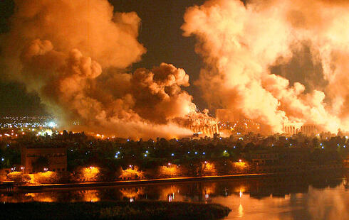 לבנון הבאה בתור? הפצצה כבדה שביצעו כוחות ארה"ב על עיראק של סדאם חוסיין, צילום: AFP