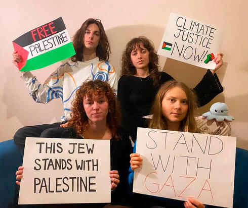 Greta Thunberg and her friends in a photo she shared on social media. 
