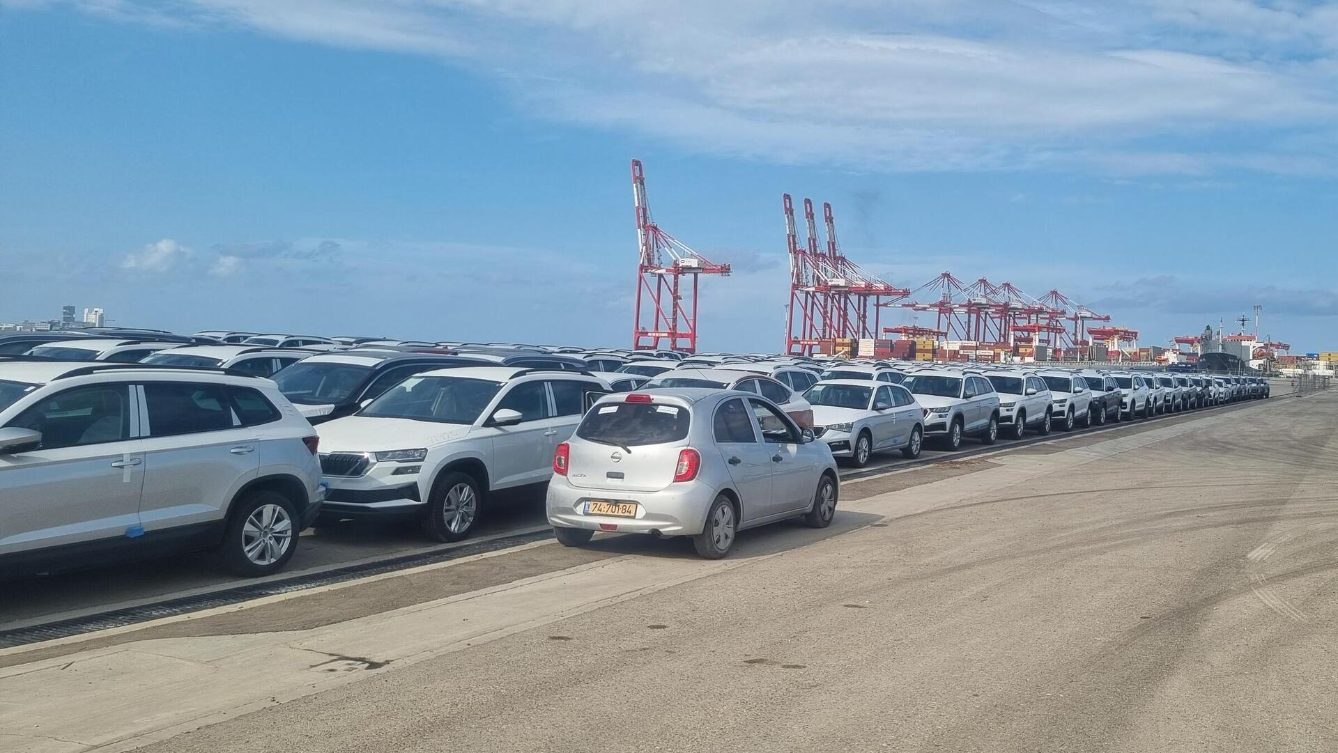  מכוניות חדשות בנמל אילת (ארכיון)