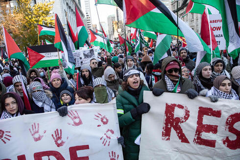 A pro-Palestinian rally in Montreal. 