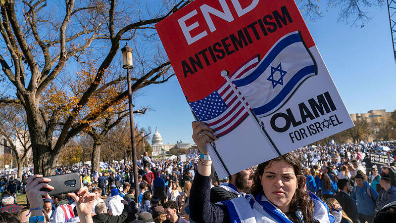 הפגנה בעד ישראל ב וושינגטון ארה"ב ב 14.11.23 מלחמה בעזה חרבות ברזל