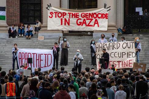 הפגנות פרו פלסטיניות בהרווארד, צילום:  Joseph Prezioso / AFP