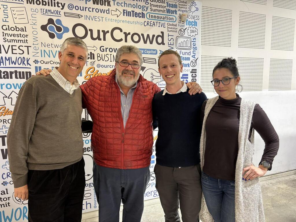 צוות Israel Resilience Fund משמאל מנהל הקרן ג'ף קופייצקי מנכ"ל OurCrowd ג'ון מדבד אלון טל מאיה זכודין קורן