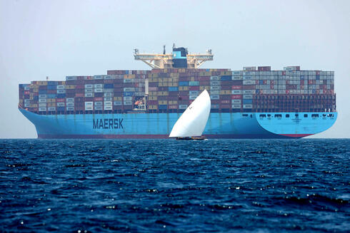 ספינה של מארסק בים האדון, צילום: Karim SAHIB / AFP