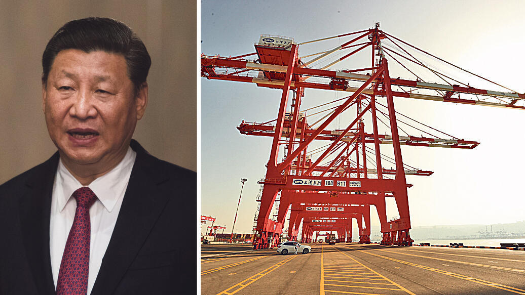 שי ג'ינפינג נשיא סין נמל המפרץ בחיפה בבעלות החברה הסינית SIPG