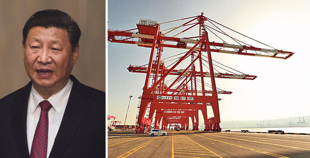 שי ג'ינפינג נשיא סין נמל המפרץ בחיפה בבעלות החברה הסינית SIPG