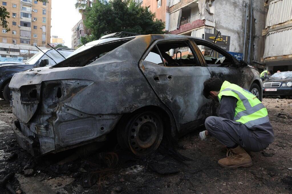רכב ש נפגע ב חיסול אל-אערורי מספר 3 ב חמאס 3.1.2024