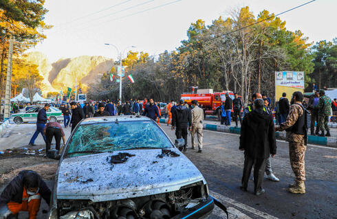 זירת הפיצוץ באיראן, אתמול, צילום: Sare Tajalli / ISNA / AFP