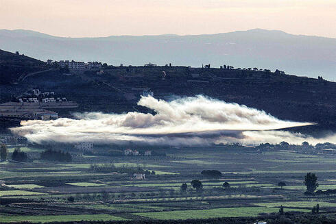 הפצצה של צה"ל בדרום לבנון, היום, צילום: RABIH DAHER / AFP