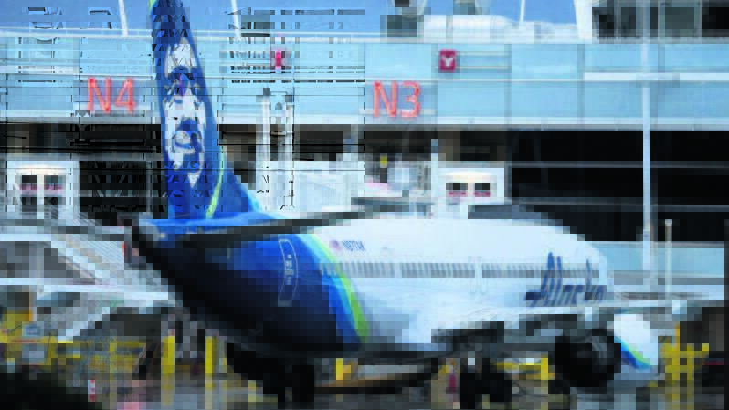 בואינג 737 מקס 9 מקורקע של אלסקה איירליינס שלשום ב סיאטל  וושינגטון