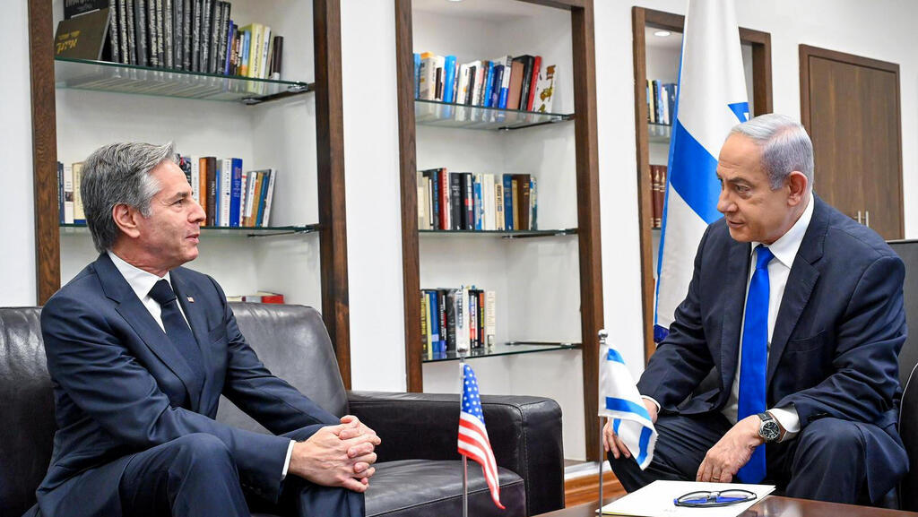 ראש הממשלה בנימין נתניהו עם מזכיר המדינה האמריקאי אנתוני בלינקן ביקור ב ישראל 9.1.24