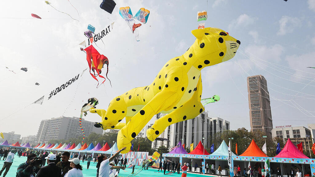 יופי באוויר: תמונות מפסטיבל עפיפונים בהודו 