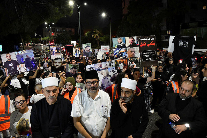 הפגנה בחיפה נגד ה אלימות במגזר הערבי אלימות המגזר הערבי אוגוסט 2023
