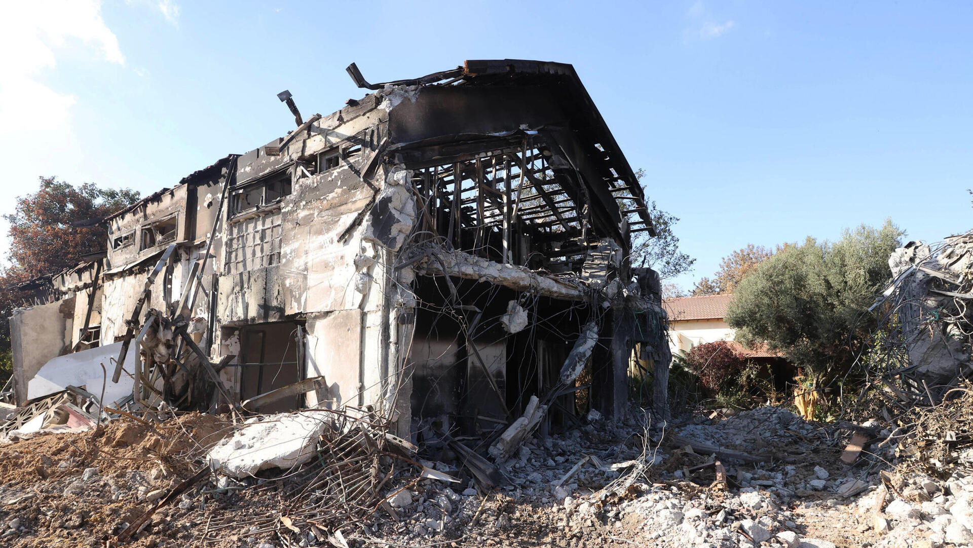 בית שנפגע בקיבוץ בארי - מלחמת עזה