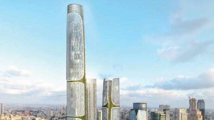 הדמיה ורטיקל סיטי מתחם הבורסה ב רמת גן