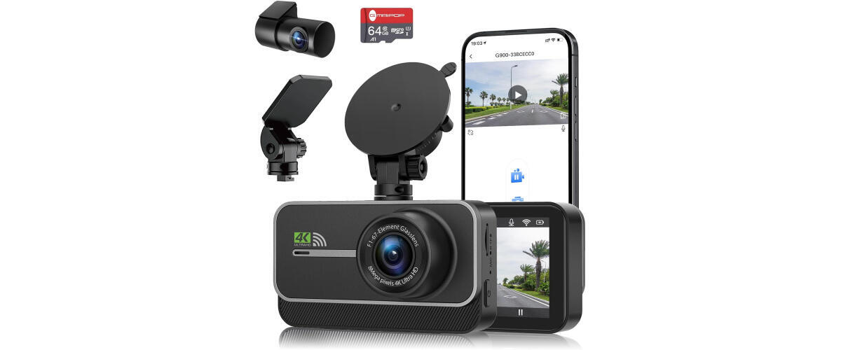 Vantrue S1 Pro 2.7K Front and Rear 5G WiFi Dual Dash Cam, STARVIS 2 HDR  Night Vision, 1440P 60FPS Hidden Dash Camera for Cars, Built-in GPS, Voice