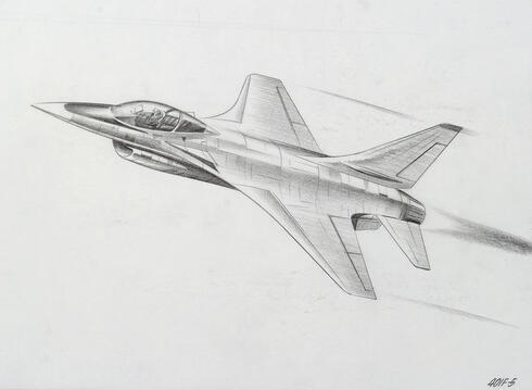 עיצוב קונספט מוקדם של מטוס קרב למכרז LWF, צילום: Secreyprojects 