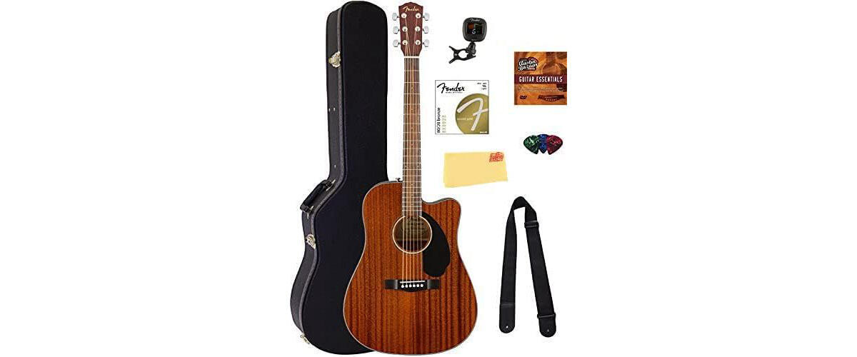 Fender CD-60SCE Acoustic Electric Guitar Bundle