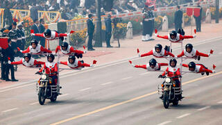 פוטו אופנועים משמר הגבול ההודי 3, צילום:  Ludovic MARIN / AFP