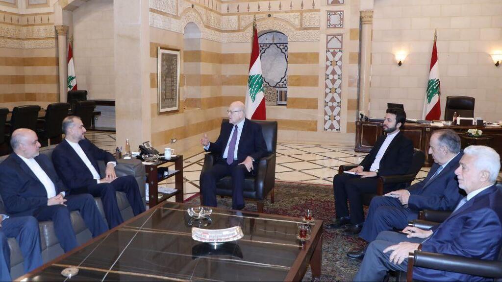 שר החוץ של איראן, חוסין אמיר עבדאללהיאן, נפגש עם ראש ממשלת לבנון, נג'יב מיקאתי