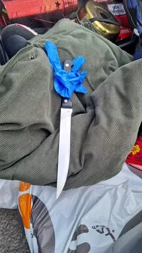 הסכין שאותרה ברכבו של המחבל, צילום: דובר צה"ל