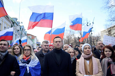 Alexei Navalny during a protest. 