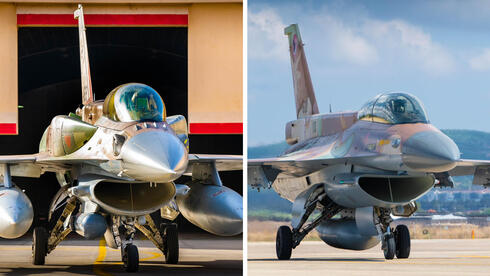 מיצאו את ההבדלים. מטוס F16D סטנדרטי ומטוס סופה, צילום: חיל האוויר הישראלי
