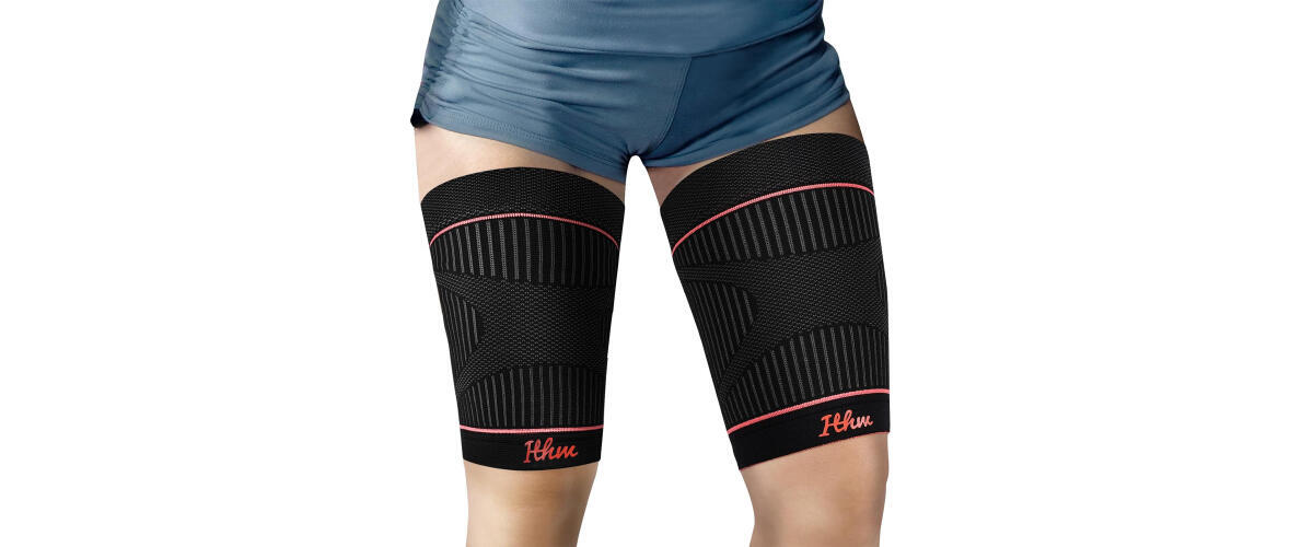 Vive Thigh Compression Sleeve (2 Pack) Hamstring Brace For Upper Thigh -  Breathable Leg Support Wrap For Men & Women - Non Slip Elastic Sleeve For