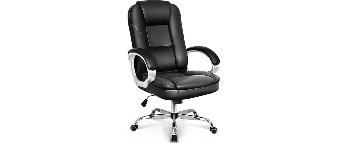 Neo Chair Ergonomic High Back Executive Leather Office Computer Desk Chair,  Black 