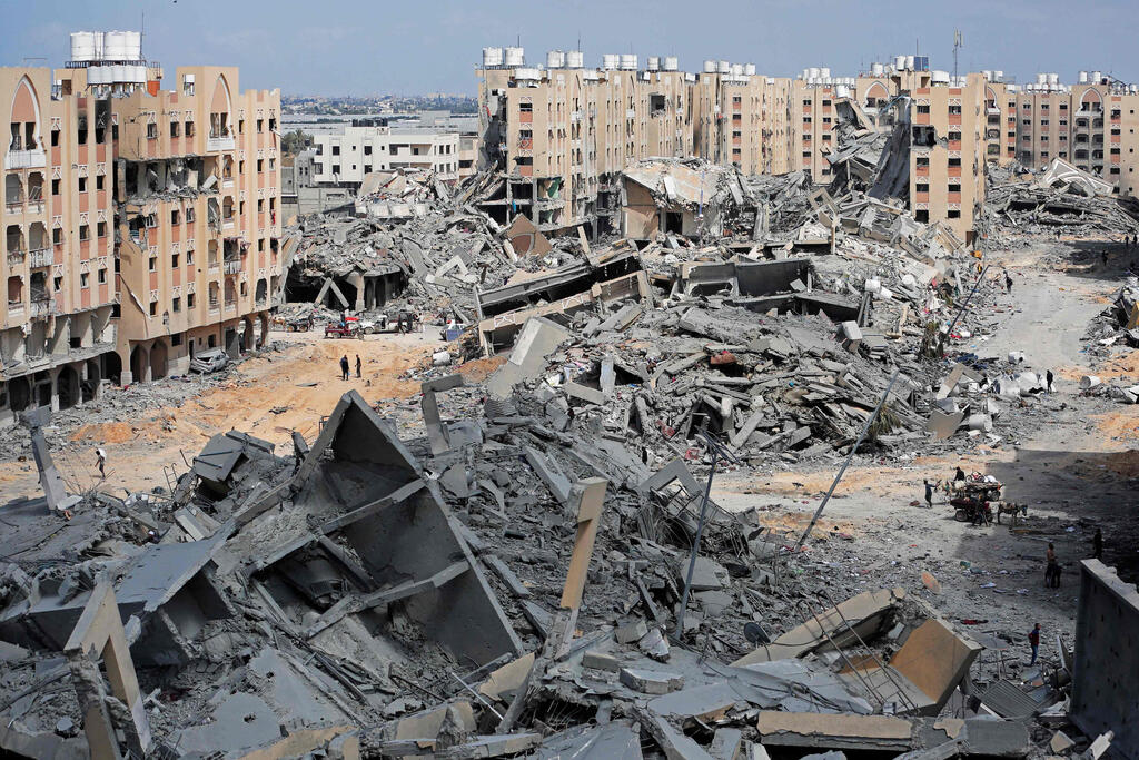 הרס כבד בשכונת חמד בחאן יונס מלחמת חרבות ברזל 15.3.24