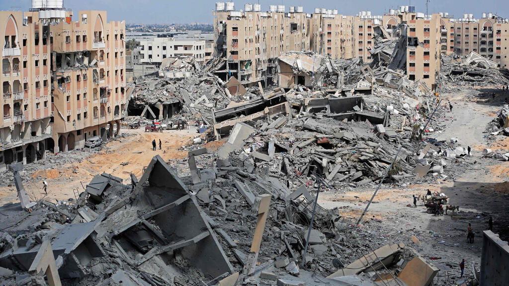 הרס כבד בשכונת חמד בחאן יונס מלחמת חרבות ברזל 15.3.24