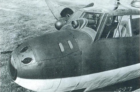 מטוס דורניה 17Z עם מצלמת אינפרא אדום בחזית הקוקפיט, צילום: secretprojects