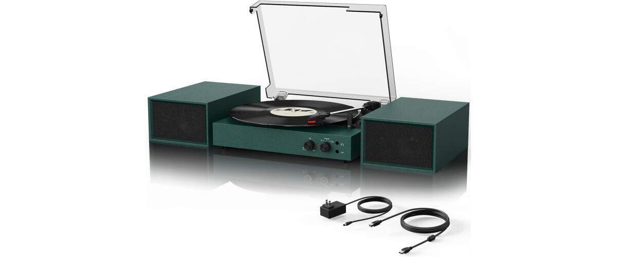TANLANIN Record Player With Speakers