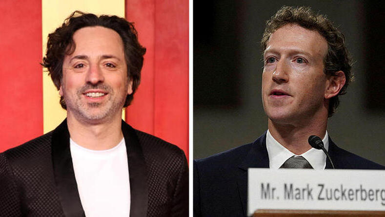  Sergey Brin (left), Mark Zuckerberg
